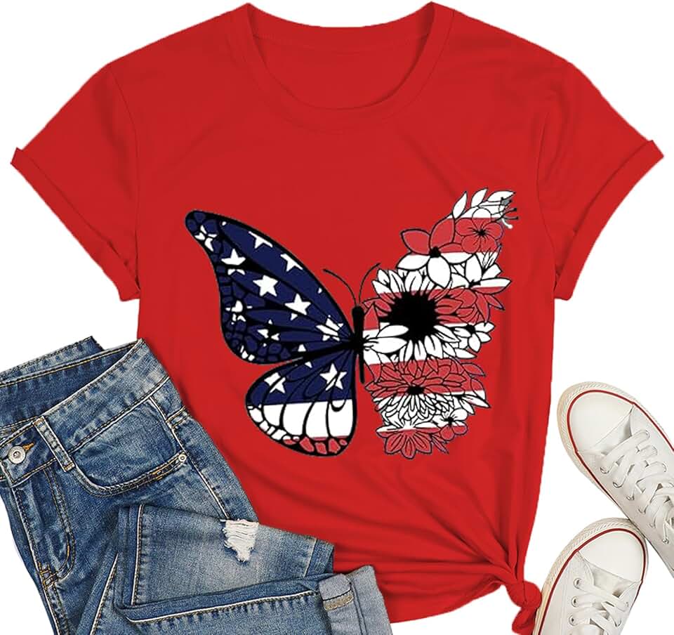 Women’s 4th of July Patriotic Print T-Shirt