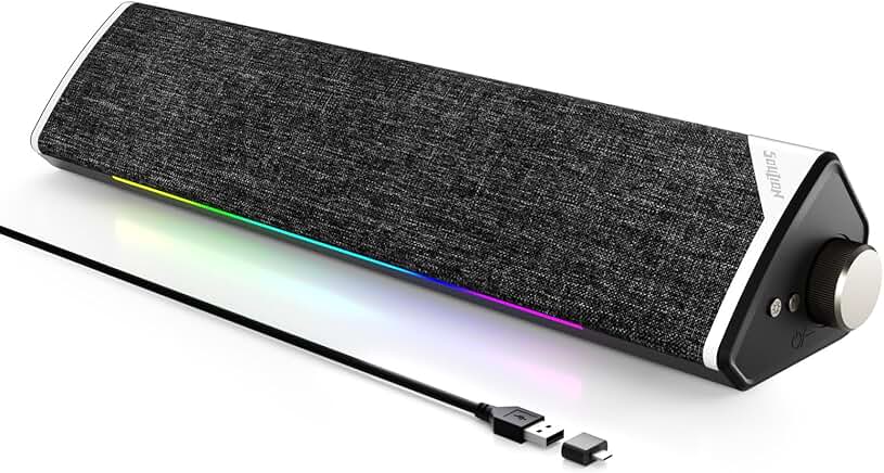 Bluetooth Computer Speakers with LED Light and Surround Sound