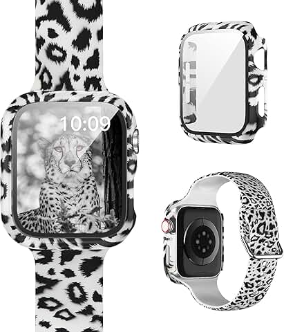 Floral Printed Watch Band and Protective Case Set