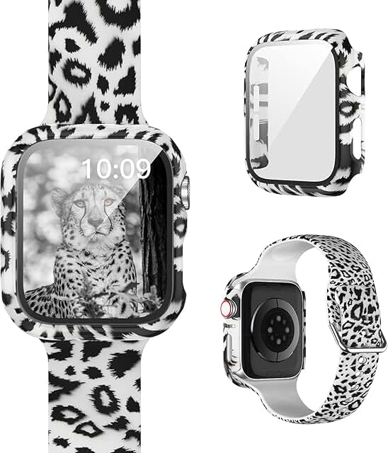 Floral Printed Watch Band and Protective Case Set