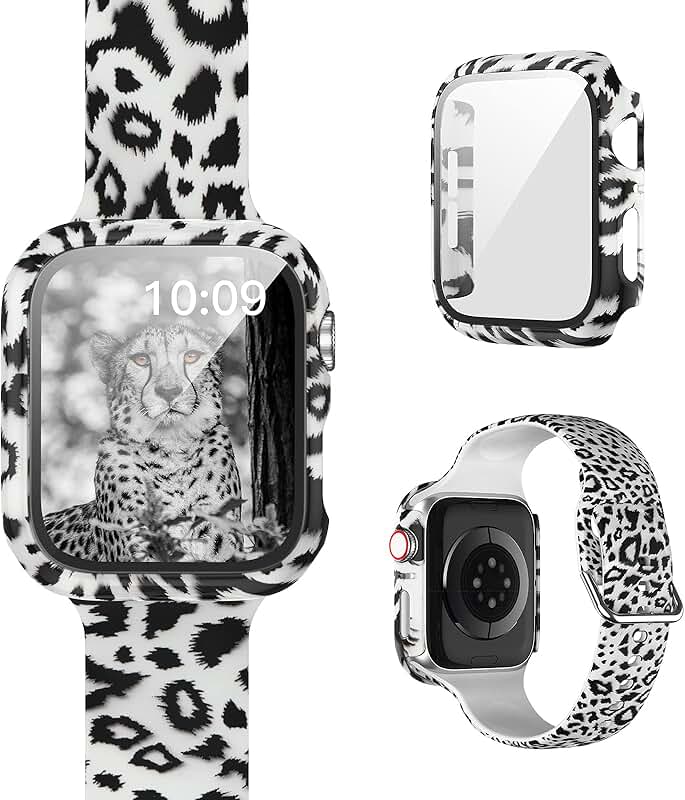 Floral Printed Watch Band and Protective Case Set