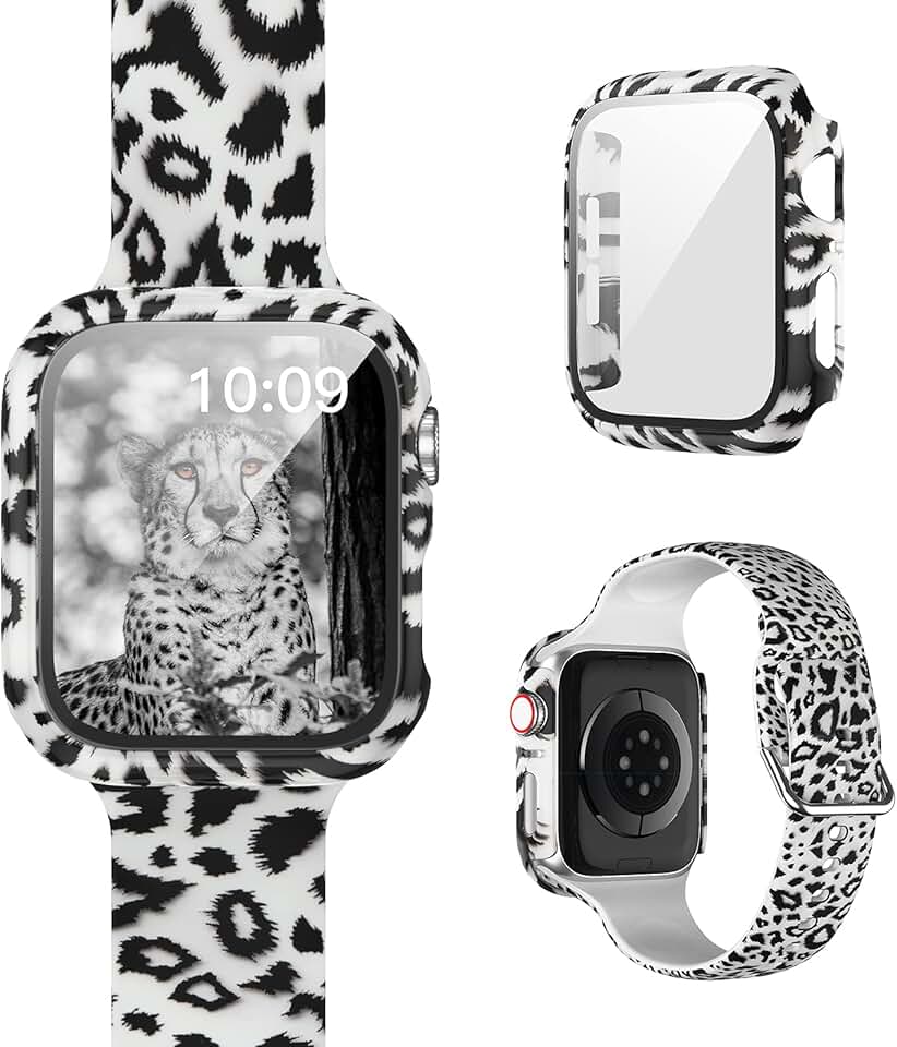 Floral Printed Watch Band and Protective Case Set