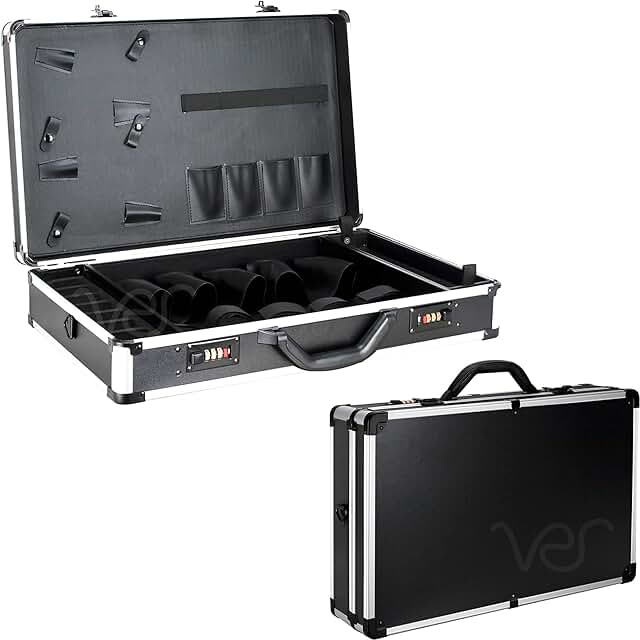 Portable Black Barber Tool Organizer Case