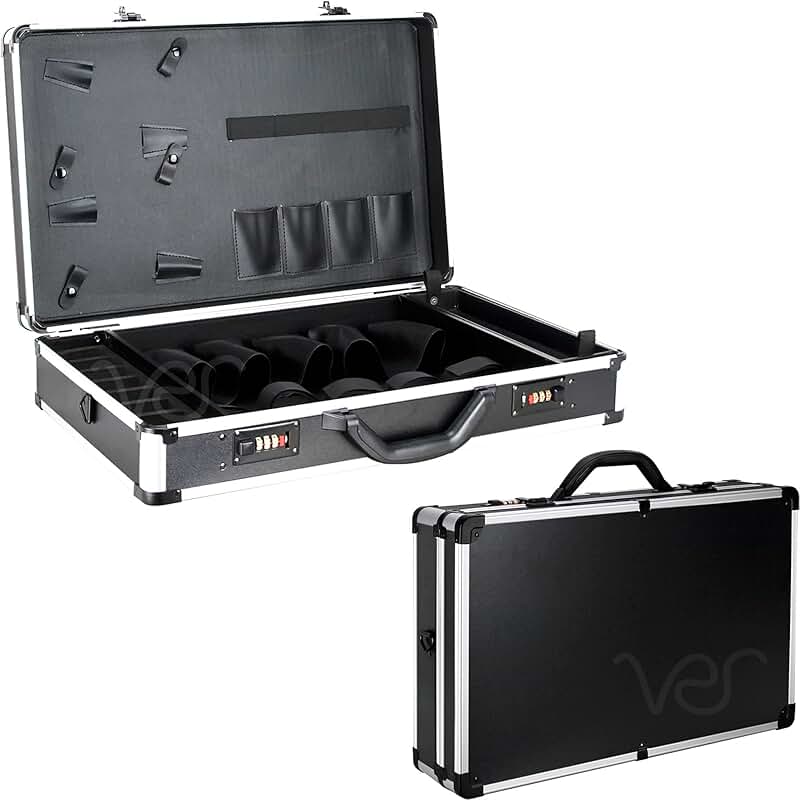 Portable Black Barber Tool Organizer Case