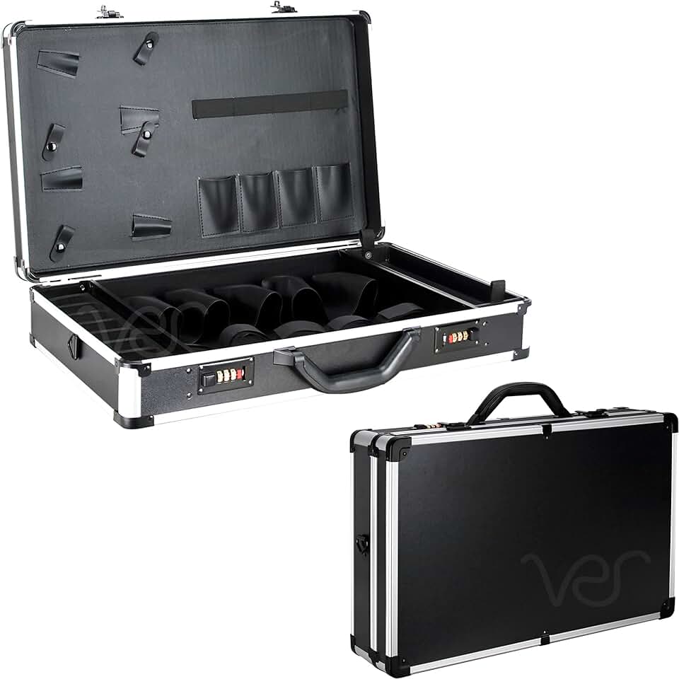 Portable Black Barber Tool Organizer Case