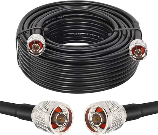 50FT Low Loss N Male to N Male Cable for Signal Devices