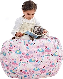 Large plush toy storage bean bag chair cover for kids