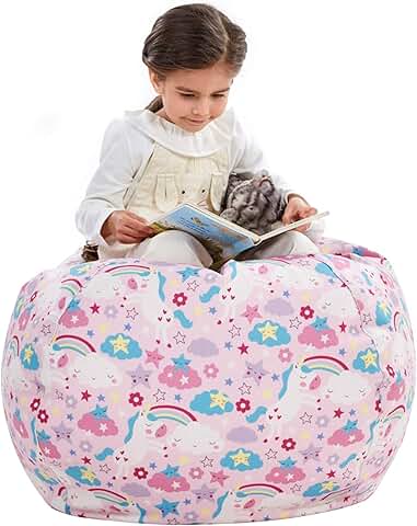 Large plush toy storage bean bag chair cover for kids