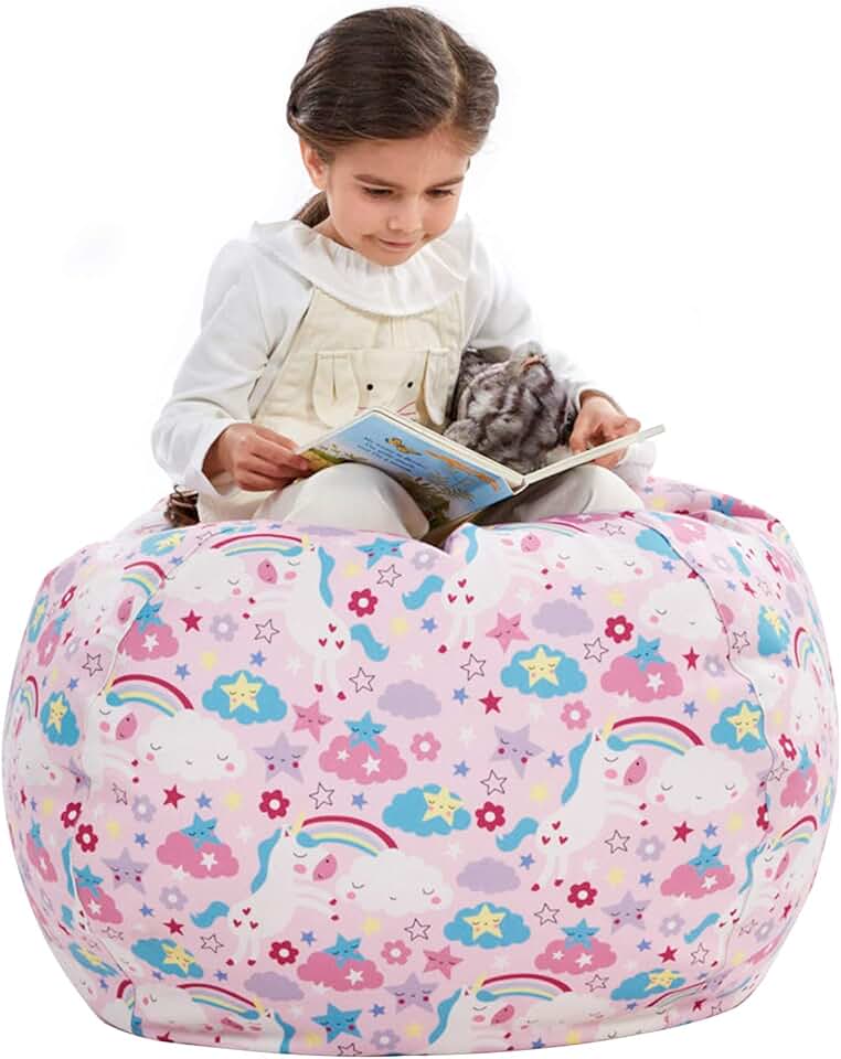 Large plush toy storage bean bag chair cover for kids