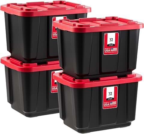Heavy Duty Truck Bed Toolbox Storage Totes, 4 Pack
