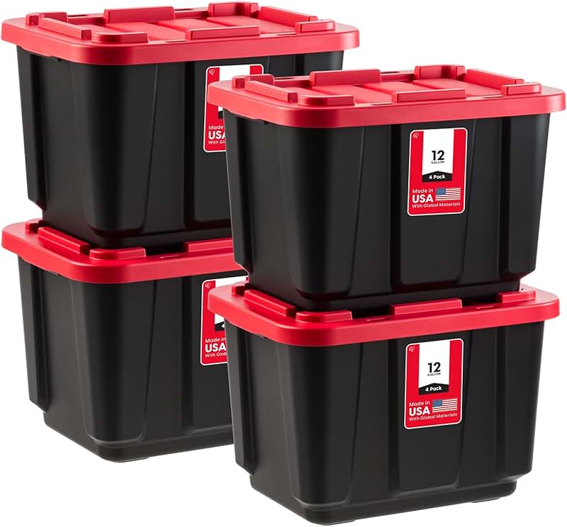 Heavy Duty Truck Bed Toolbox Storage Totes, 4 Pack