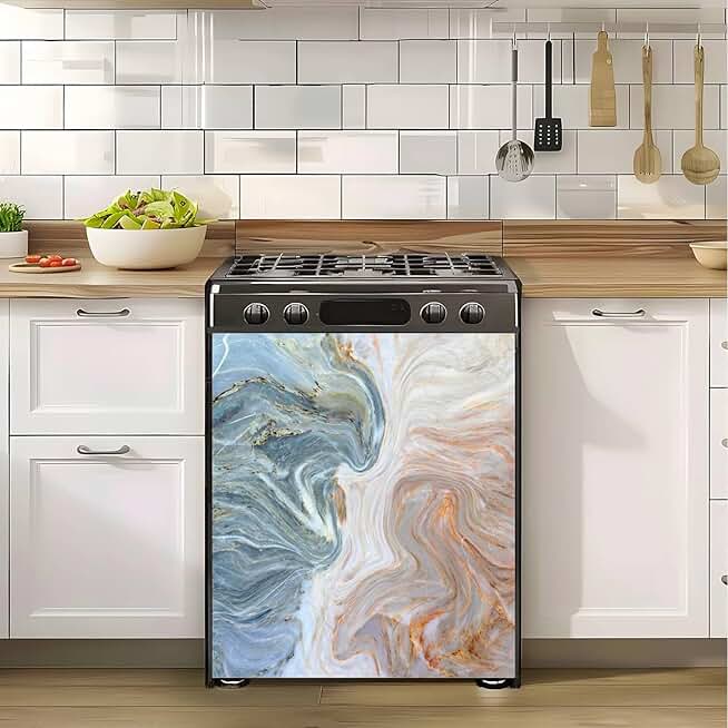 Abstract Acrylic Painted Waves Magnet Sticker for Refrigerator