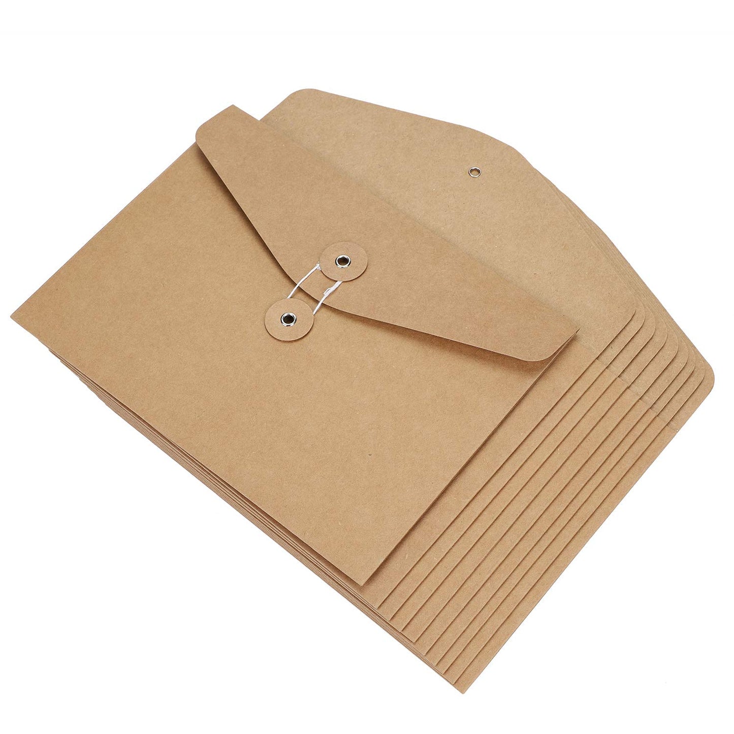 10 Kraft Envelope File Folders with String Tie Closure