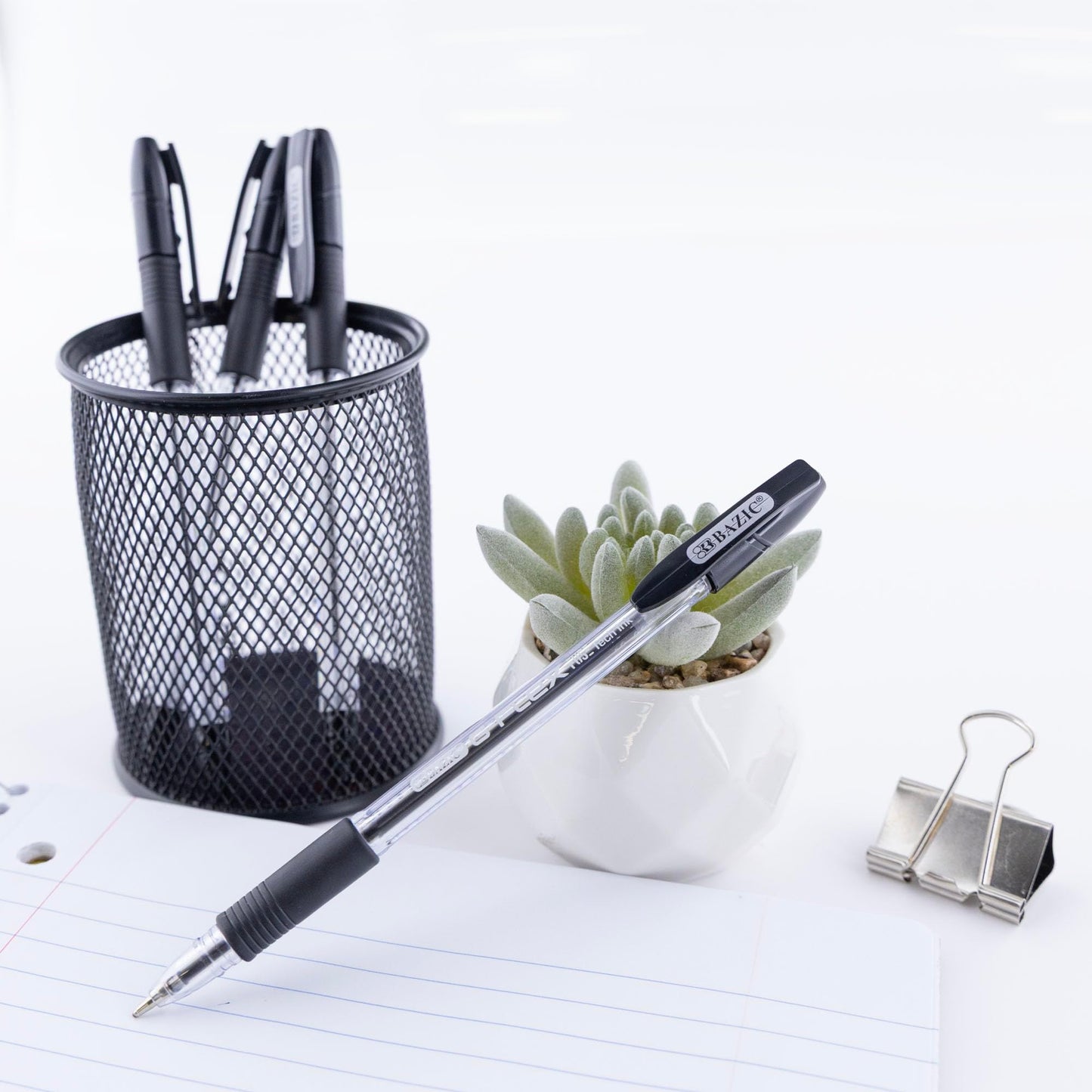 Black Oil-Gel Ink Pen with Cushion Grip, 4 Pack