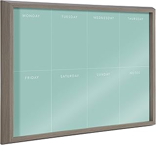 Framed Teal Glass Dry Erase Wall Art, 18x24