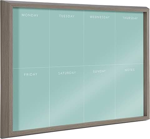 Framed Teal Glass Dry Erase Wall Art, 18x24
