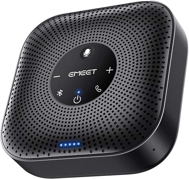 Conference Speakerphone with 4 AI Mics and 360° Voice Pickup