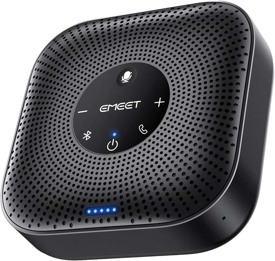 Conference Speakerphone with 4 AI Mics and 360° Voice Pickup