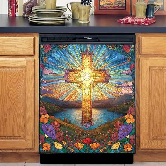 Stained Glass Magnetic Cover for Refrigerator Door