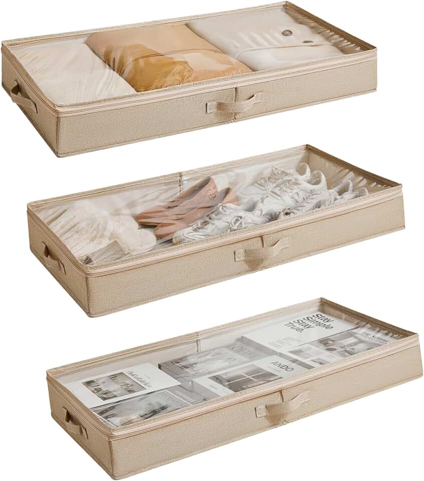 Three Large Under Bed Storage Bins