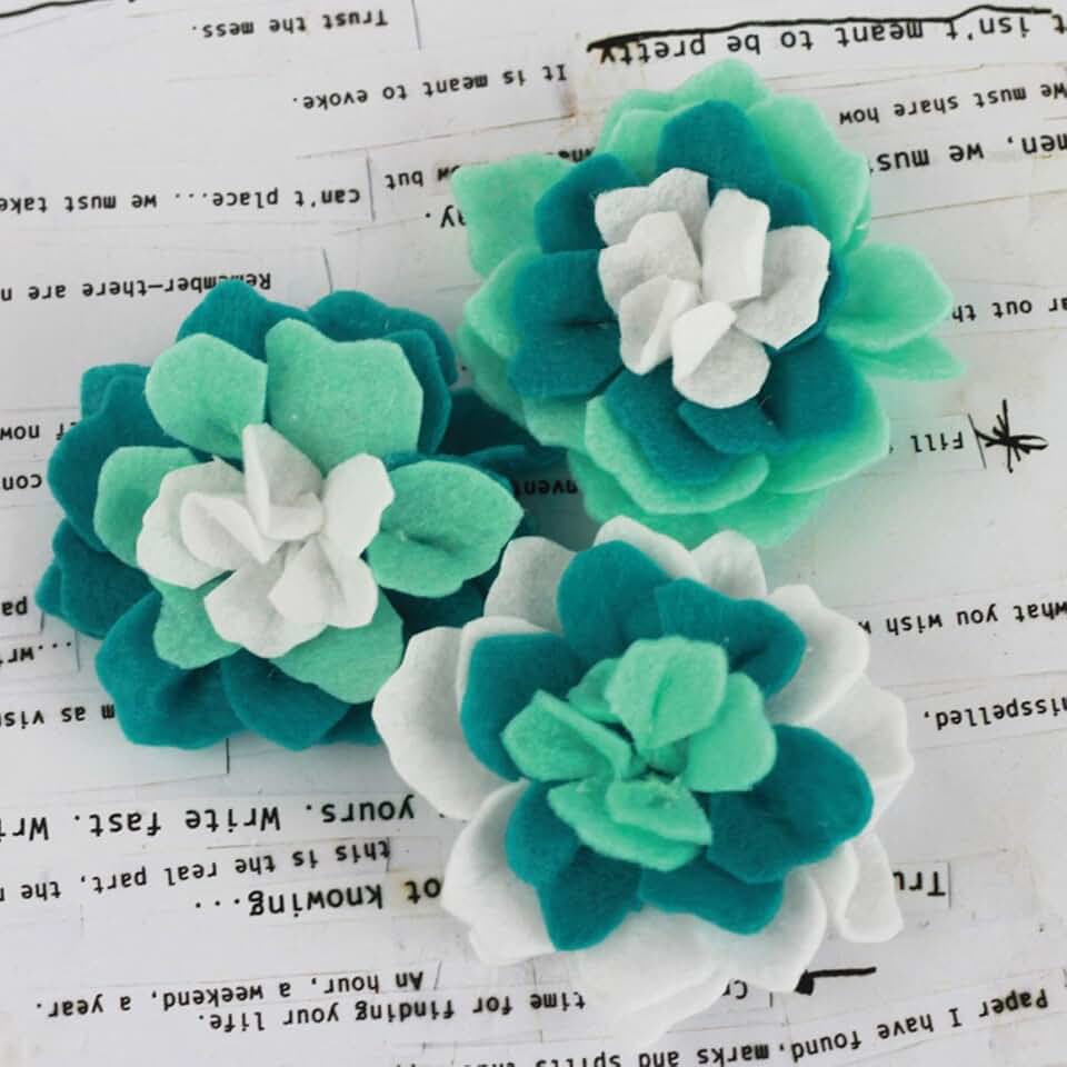 Multicolored flower craft embellishments