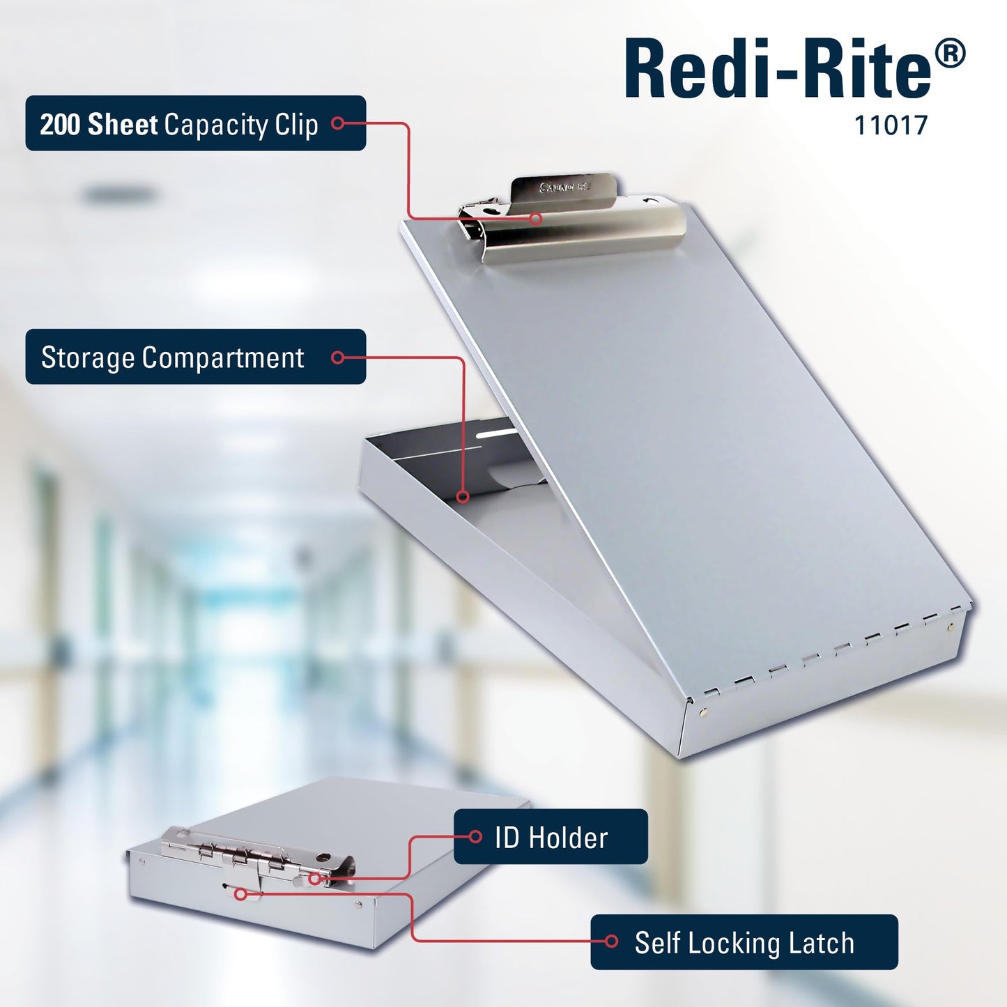 Recycled Aluminum Storage Clipboard with Lock