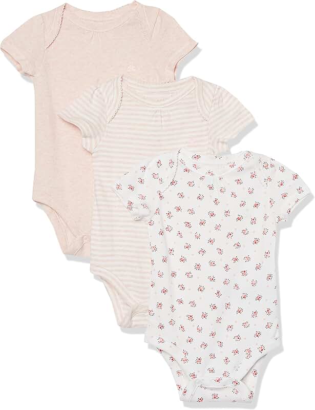 Three-pack of unisex baby short sleeve bodysuits