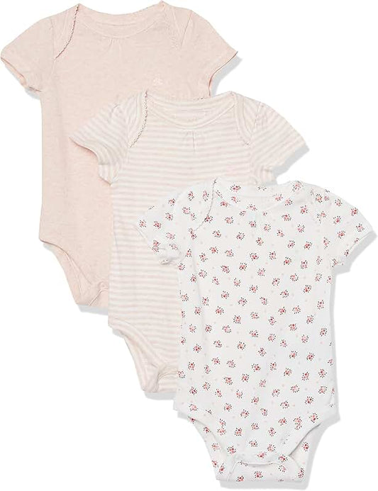 Three-pack of unisex baby short sleeve bodysuits
