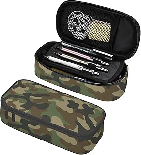Green Camo Pencil Case for School and Office