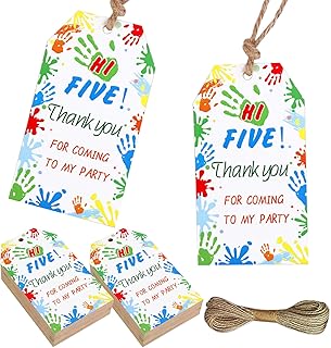 50 Party Favor Gift Tags for 5th Birthday and Events