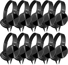 Bulk kids wired headphones for school, 10 pack