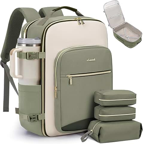 40L Travel Backpack with Packing Cubes and Laptop Pocket