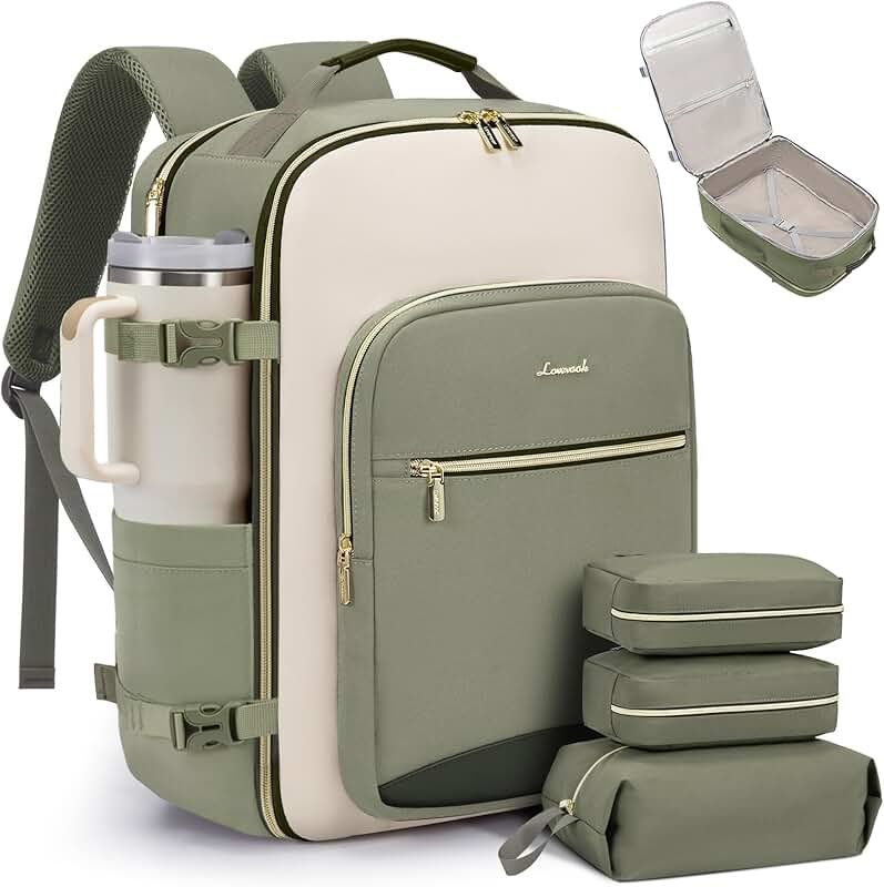 40L Travel Backpack with Packing Cubes and Laptop Pocket