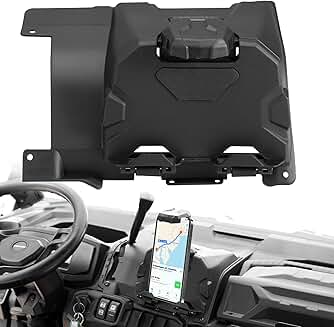 Electronic Device Holder with Storage for Can-Am Defender