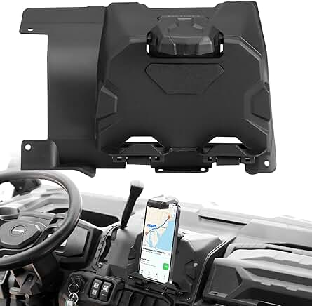 Electronic Device Holder with Storage for Can-Am Defender