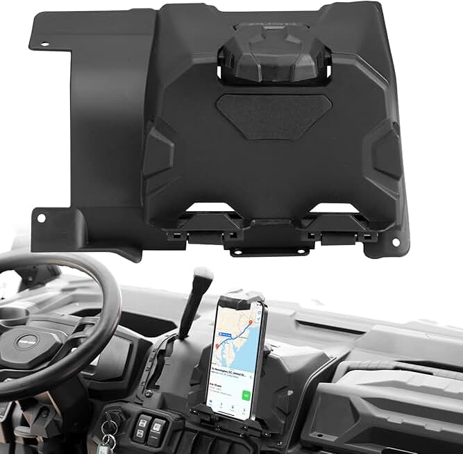 Electronic Device Holder with Storage for Can-Am Defender