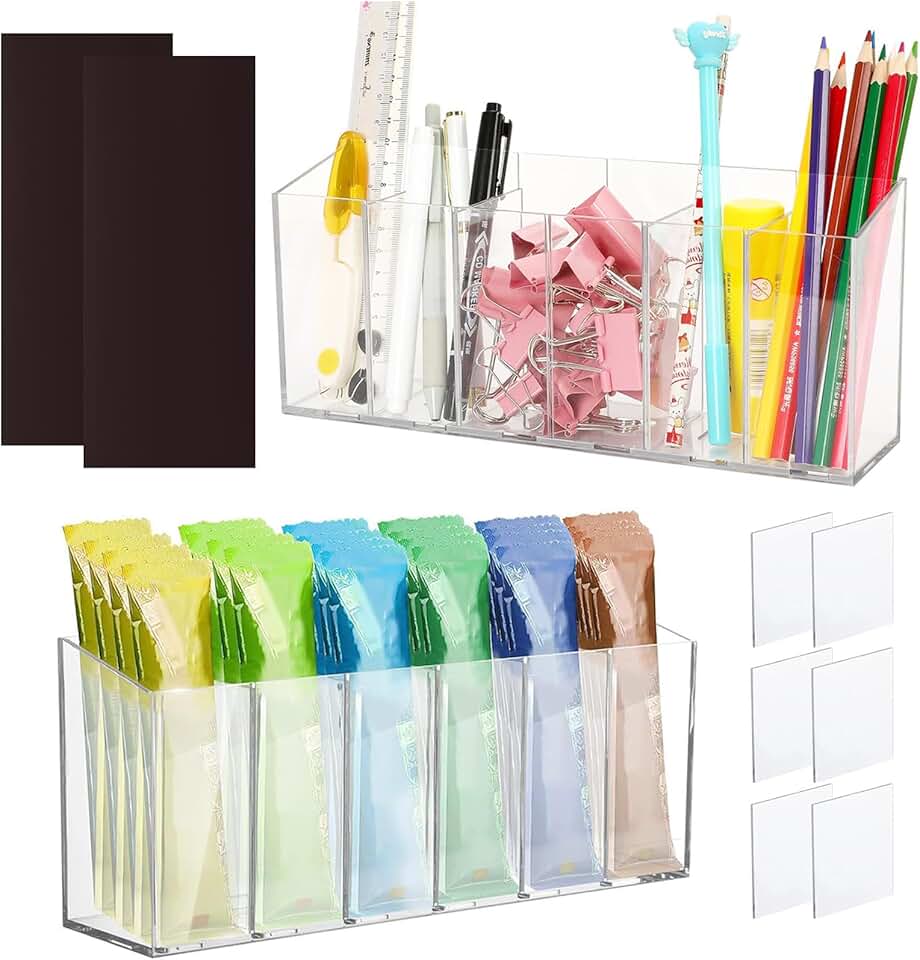 2 Pack Water Packet Organizer with Dividers and Mounting Options