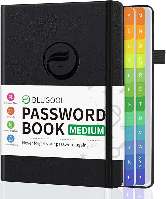 Password Organizer Book with Alphabetical Tabs