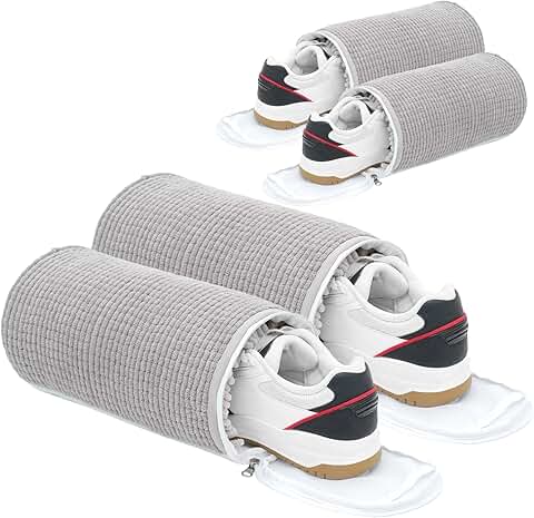 Set of four reusable laundry shoe bags for washing and drying