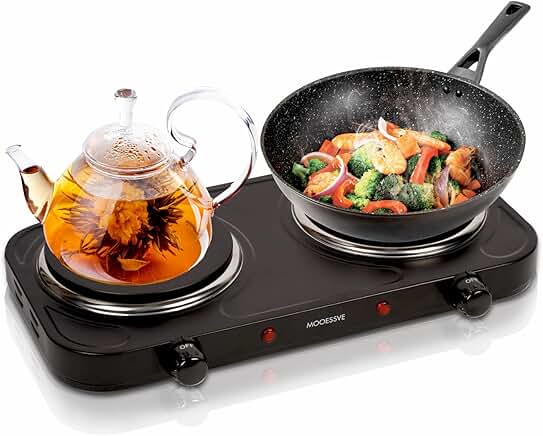 Double Cast Iron Electric Hot Plate with Adjustable Temperature