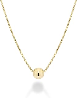 Sterling Silver or Gold Plated 5mm Slide Bead Pendant Necklace