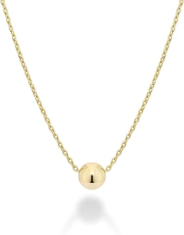 Sterling Silver or Gold Plated 5mm Slide Bead Pendant Necklace