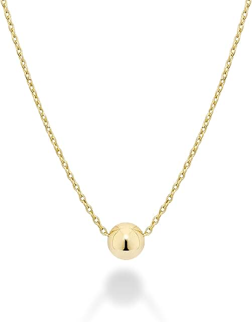 Sterling Silver or Gold Plated 5mm Slide Bead Pendant Necklace