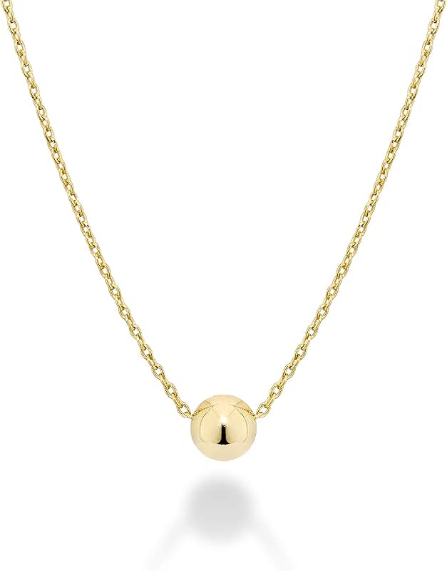 Sterling Silver or Gold Plated 5mm Slide Bead Pendant Necklace