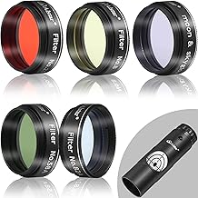 5-Piece 1.25" Telescope Filter Kit with Laser Collimator