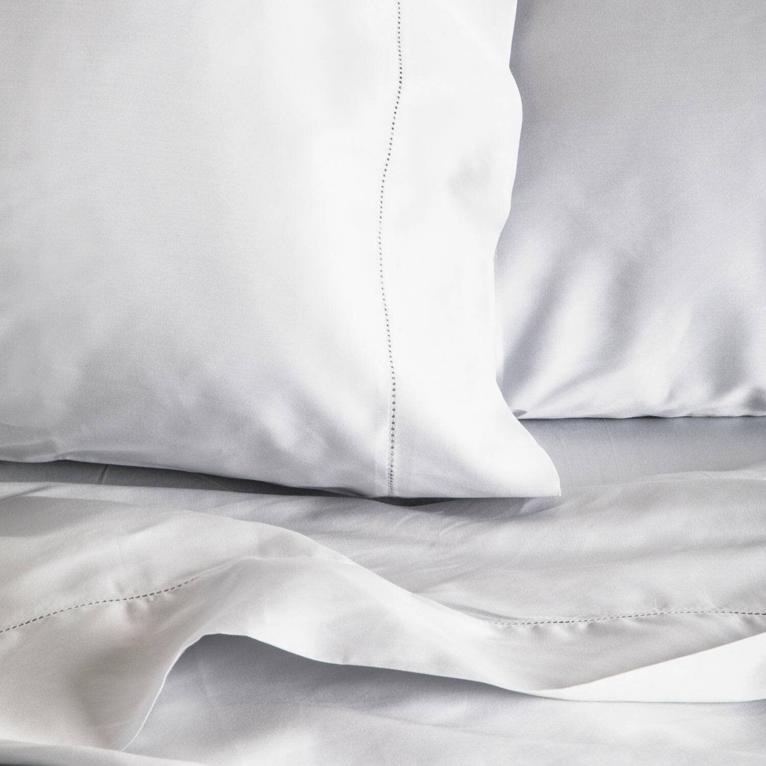 Italian Queen Sheet Set With Ajour Hemstitch  100% Cotton White