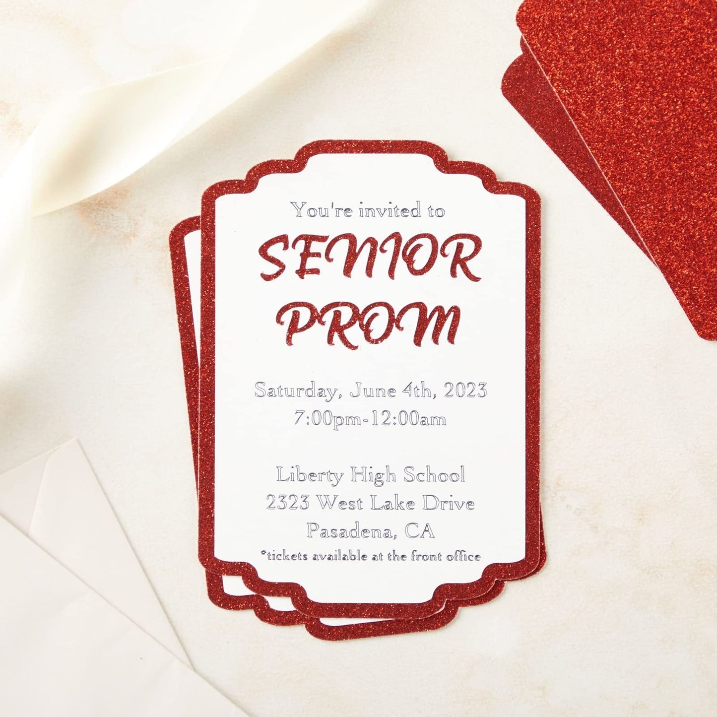 Red Glitter Cardstock Paper 8.5 x 11, 24 Sheets