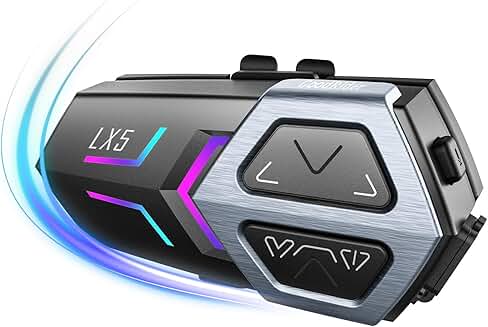 Motorcycle Helmet Bluetooth Headset with Intercom and Noise Reduction