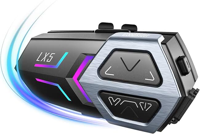 Motorcycle Helmet Bluetooth Headset with Intercom and Noise Reduction