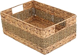 Large Natural Water Hyacinth Storage Basket with Handle